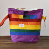 Große Regenbogentasche für Strickprojekte