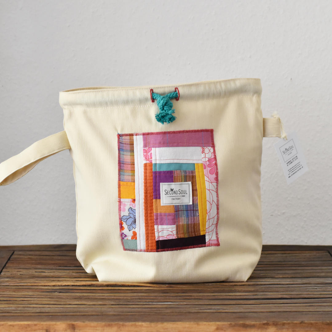 Projekttasche in groß mit Patchwork Detail