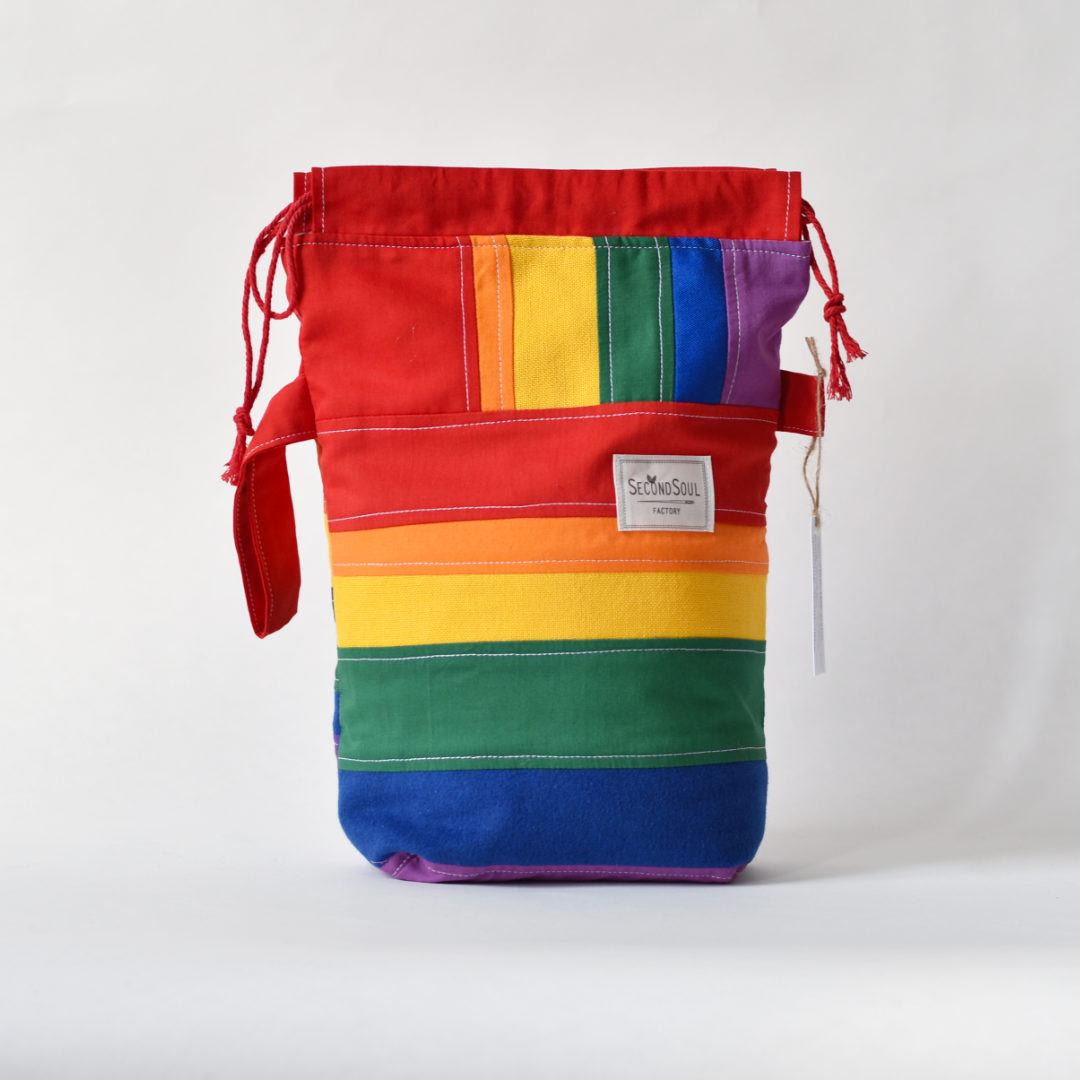 pride Stricktasche aus Stoffresten