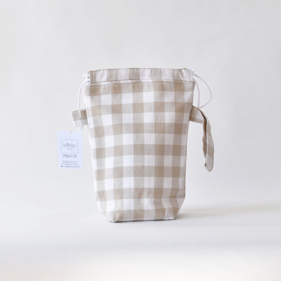 Strickprojektbeutel MONO PROJECTBAG SMALL beige gingham
