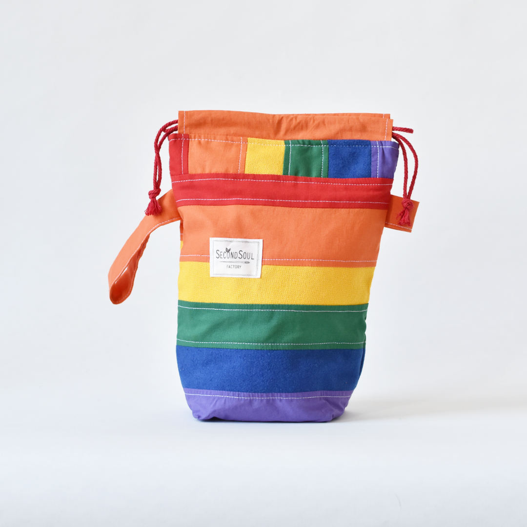 Pride Stricktasche aus Stoffresten
